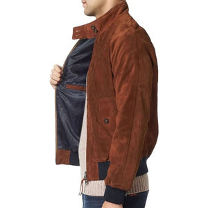 Hot Selling Fashion Men <b>Suede</b> Leather <b>Jackets</b> Wholesale Custom Color Logo <b>Suede</b> Leather <b>Jacket</b> for Men - Product Image 4