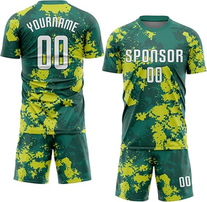 Vente en gros Maillot de football de haute qualité, respirant, sublimé, personnalisé, col en V, uniforme d'équipe, ensembles de chemises de football, séchage rapide unisexe sur le devant - Product Image 6
