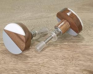 Tiradores de gabinete de resina de madera de nogal, tiradores en línea de tamaño estándar, cajón de tocador, armarios, decoración del hogar, patrón de bajo precio - Product Image 2