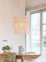Lampe de lustre en coton macramé nouveau design de noeud éclairage de plafond de style bohème pour salon hall câblage indien fabriqué à la main