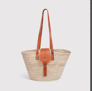 Panier de marché français en paille marocaine de qualité supérieure avec sangle, disponible en plusieurs couleurs, cadeaux pour elle - Product Image 1