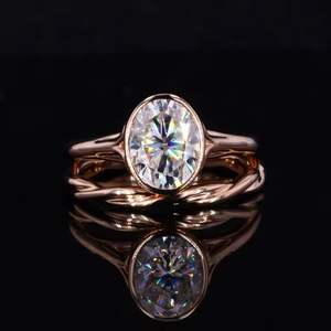 Gran oferta, anillo de diamante de moissanita de corte ovalado de Plata de Ley 925 bellamente diseñado, compromiso de boda de moda o regalo de fiesta - Product Image 1