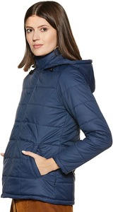 Chaquetas acolchadas cortas de moda para mujer, a prueba de viento, cálidas para ropa de invierno, abrigo con cierre de cremallera con patrón de estampado de tela impermeable - Product Image 2