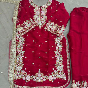 Traje Salwar de Diseño Elegante para Mujer, Colección para Fiestas, Tela con Bordado y Diseño de Lentejuelas - Product Image 1