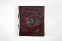 Portefeuille en cuir véritable écologique sur mesure, design classique en forme de cœur avec une véritable pierre d'agate. Pour offrir en cadeau ou à usage personnel