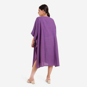 Dernières robes caftan décontractées au design unique Robe imprimée en couleur Robes courtes décontractées à manches courtes pour femmes, longueur genou - Product Image 3