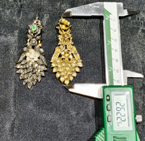 Reyes ต่างหูลายนกยูงประดับพลอยสีเขียวมรกตสวยงามแบบวินเทจสีทองและสีเงินธรรมชาติเพชรเครื่องประดับวิคตอเรีย - Product Image 4