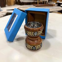 Brûleur d'encens religieux moderne personnalisé en bois d'acacia et résine, support Bakhoor Mubkhar de haute qualité, parfum d'ambiance coriandre, cadeau pour la maison