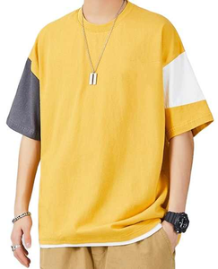 Personnalisé de haute qualité hommes été décontracté à manches courtes T-Shirt rue imprimé Patchwork lavé Technique blanc personnalisable - Product Image 1