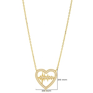 Coeur Beat Design Coeur Forme Zircon Pierre Charme Collier Turc Fabriqué À La Main En Gros 925 Bijoux En Argent Sterling - Product Image 2