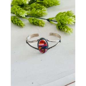 Navajo Handmade Mohave Turquoise & Sterling <b>Silver</b> Fashion <b>Cuff</b> <b>Bracelet</b> - Product Image 1