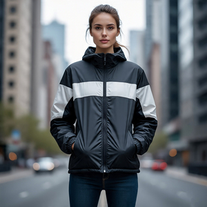 Chaquetas con capucha impermeables para lluvia para mujer, chaqueta cortavientos con cremallera para mujer, abrigos para senderismo al aire libre para mujer - Product Image 6