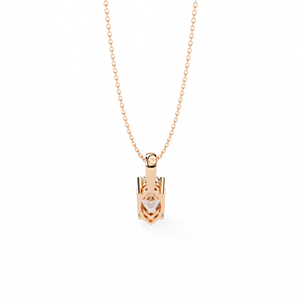 Mujer boda fiesta desgaste redondo brillante corte solitario laboratorio crecido CVD diamante amarillo oro colgante collar VS2 claridad VS2 Color - Product Image 6