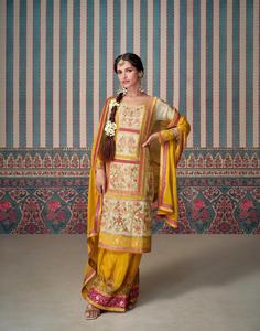 Belle vêtements attrayants vente chaude Premium Real Simmer Silk Salwar Suit & Dupatta avec broderie travail femme mode exportateur - Product Image 4