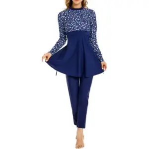 Maillots de bain à séchage rapide imperméables à imprimé arabe traditionnel très vendus, vêtements de plage sexy, ensemble 2 pièces, hijab, mode féminine islamique - Product Image 1