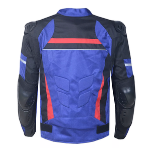 Chaqueta de moto impermeable de malla azul para hombre, protecciones de armaduras CE, textil de turismo para aventuras de verano, lluvia de aventuras para hombre - Product Image 2