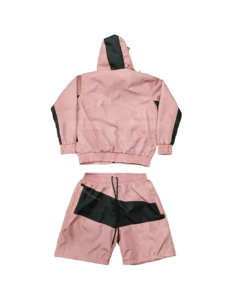 2025 ODM coupe-vent en nylon personnalisé ensemble de shorts imperméables deux pièces sweats à capuche et sweat-shirts pour hommes avec survêtement zippé pour l'hiver - Product Image 2