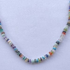 4mm 6mm พลอยธรรมชาติหลายแบบเรียบ heishi ยางผูกปมสร้อยคอลูกปัดเครื่องประดับลูกปัดผู้หญิงของขวัญของเธอหินจริง - Product Image 2