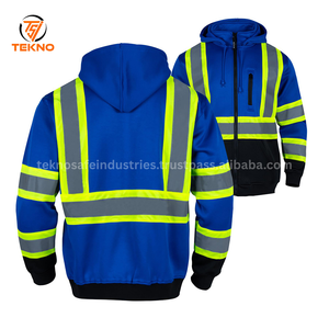 Venta caliente de invierno personalizado Hi Vis Hoodie reflectante seguridad trabajo Zip up hombres manga larga ropa de seguridad Hi Vis Hoodie servicio OEM - Product Image 2