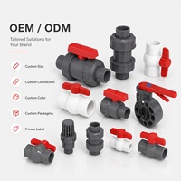Vanne à boisseau sphérique UPVC SCH80 gris foncé de haute qualité, directement de l'usine chinoise, pour usage industriel de l'eau, personnalisable OEM, taille de port 1 pouce