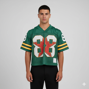 Camiseta de fútbol americano, tela de malla, ropa de alta calidad para adultos, camiseta de malla con cuello en V, camisetas de manga corta de gran tamaño, camisetas americanas - Product Image 5