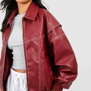 Veste en cuir style streetwear pour femme, en cuir de vache véritable, durable, design personnalisé, fermeture éclair, vestes d'hiver - Product Image 6