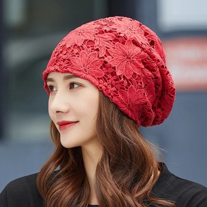 Nouveau Bonnet pour femmes creux grande fleur Skullies chapeau été respirant soleil chapeaux rue mode femmes bonnets casquette - Product Image 3
