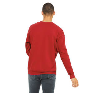 ขนาดใหญ่ที่กําหนดเองSweatshirt Bella + ผ้าใบ 3945 Unisexไหล่หล่นขนแกะสีแดงไหล่หล่นCrewneckเสื้อกันหนาวผู้ใหญ่ - Product Image 3