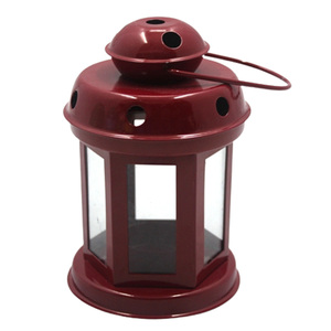 Lanterne suspendue décorative en métal et en verre Mehroon Bougeoir à revêtement en poudre pour décoration de table faite à la main - Product Image 5