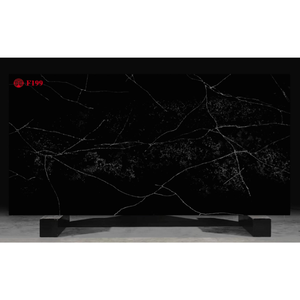 Diseño de mármol negro de calidad superior Piedra de cuarzo artificial Aspecto elegante y sofisticado Losa grande para decoración de villas - Product Image 3