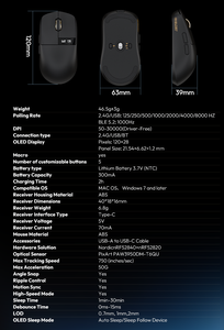 <span class=keywords><strong>Mouse</strong></span> Wireless Glacier LW 8K L per Gaming e Ufficio con Schermo LED e Dongle 8K - Product Image 5