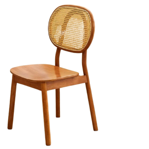 Silla de jardín minimalista de madera maciza tejida de ratán real con material de alta calidad para muebles del hogar - Product Image 3