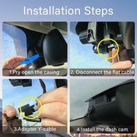 Perekam Video Dash Cam Depan/Belakang 4K untuk Ram 1500/2500/3500/4500 Tahun 2013-2018 Chip Novatek Kamera Ganda Penglihatan Malam Penyimpanan SD