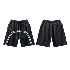 Short de survêtement personnalisé Gym Teen Streetwear 310G Washed Zipper Basketball Athletic Trail Running Shorts for MenDDP shipping - Product Image 1