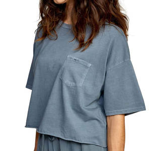 Gran oferta, camisetas recortadas para mujer, camisetas de nueva moda de verano, ropa de calle con cuello sólido, Camisetas estampadas, venta al por mayor, primavera corta - Product Image 4