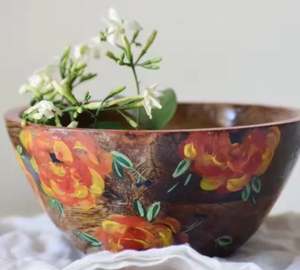 Vente en gros de bol en bois peint à la main de haute qualité pour buffet dîner saladier décorations de mariage décoration de table article 2024 - Product Image 2