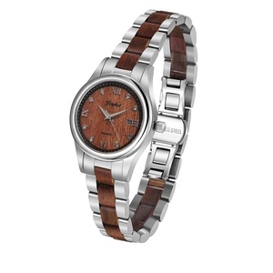 Montres à quartz de luxe pour hommes GFL-SS-002 avec cadran en bois véritable et décoration en clous véritable, personnalisables avec votre propre marque - Product Image 6