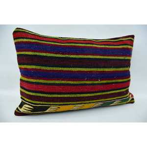 Multicolor Kantha Patchwork Lana Almohada 16x24 Pulgadas Tejido Vintage Patrón - Product Image 2