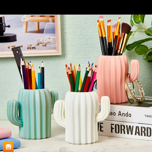 Porte-brosse de bureau Kawaii Cactus, organiseur de crayons - Couleurs assorties - Product Image 1