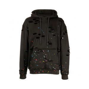 Fabrica profesional Hombres transpirables Sudaderas con capucha desgastadas Nueva moda Logotipo bordado Sudaderas con capucha desgastadas para hombres - Product Image 3