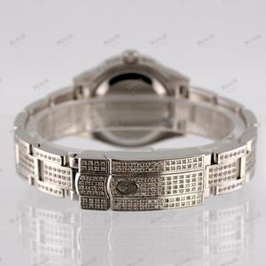 Montre élégante en diamant moissanite glacé, cadran noir, montre de luxe, fabrication suisse, montre de créateur pour homme et femme - Product Image 1