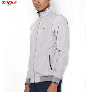 แจ็กเก็ตบอมเบอร์ผ้าซาตินสำหรับผู้ชายเสื้อผ้าแนวสตรีทปักโลโก้แบบลำลองมีซิปปิดสำหรับฤดูหนาว - Product Image 2