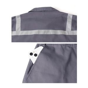 Overol reflectante Premium personalizado de alta visibilidad, ropa de seguridad de 2 piezas, herramienta de cintura elástica, bolsillos, entrenamiento de artes marciales - Product Image 6