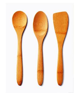 Juego de utensilios de cocina de madera natural de tamaño pequeño Mirha International Handicraft con servidor de ensalada y 2 espátulas, sostenible y hecho a mano. - Product Image 3