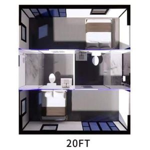 Offre Spéciale prêt à expédier 40Ft 20Ft maison préfabriquée pliante 2 chambres petite maison à vendre avec livraison gratuite en ASIE/USA/EUROPE/AFRIQUE - Product Image 5