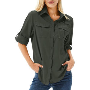 Women's Custom Logo 100% Polyester Fishing Shirt UPF 50+ UV <b>Protected</b> Long-<b>Sleeved</b> Hiking Design Cool & Lightweight Breathable - Product Image 2
