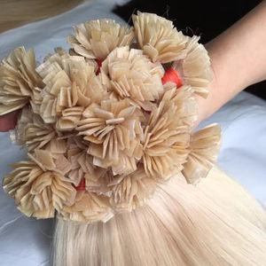 Extensiones de Cabello Italiano con Queratina I-Tips, 100% Cabello Virgen Remy Vietnamita, Estilo Liso Sedoso, Pre-Adheridas con Cinta Adhesiva, Color Claro - Product Image 1