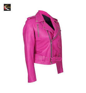 Veste de motard en cuir véritable veste de moto rose en gros pas cher prix production en vrac - Product Image 5