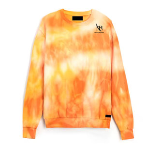 High Street Plus Size Men's Casual Tie Dye Sudaderas Parches personalizados Drop Shoulder Sudaderas con manga larga - Product Image 1