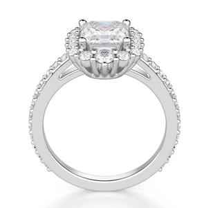 Asscher Cut Halo Anillos de compromiso con moissanita Diamante Boda Fiesta Aniversario Anillos de Regalo De La India - Product Image 3